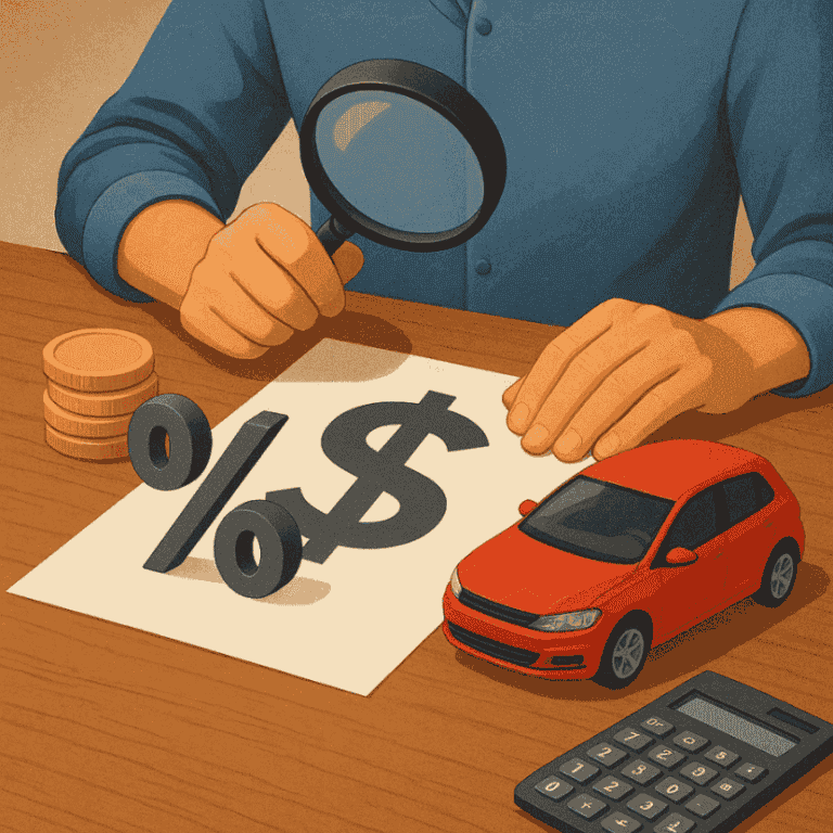 Cómo comparar CAT, tasa y comisiones en un auto sin enganche