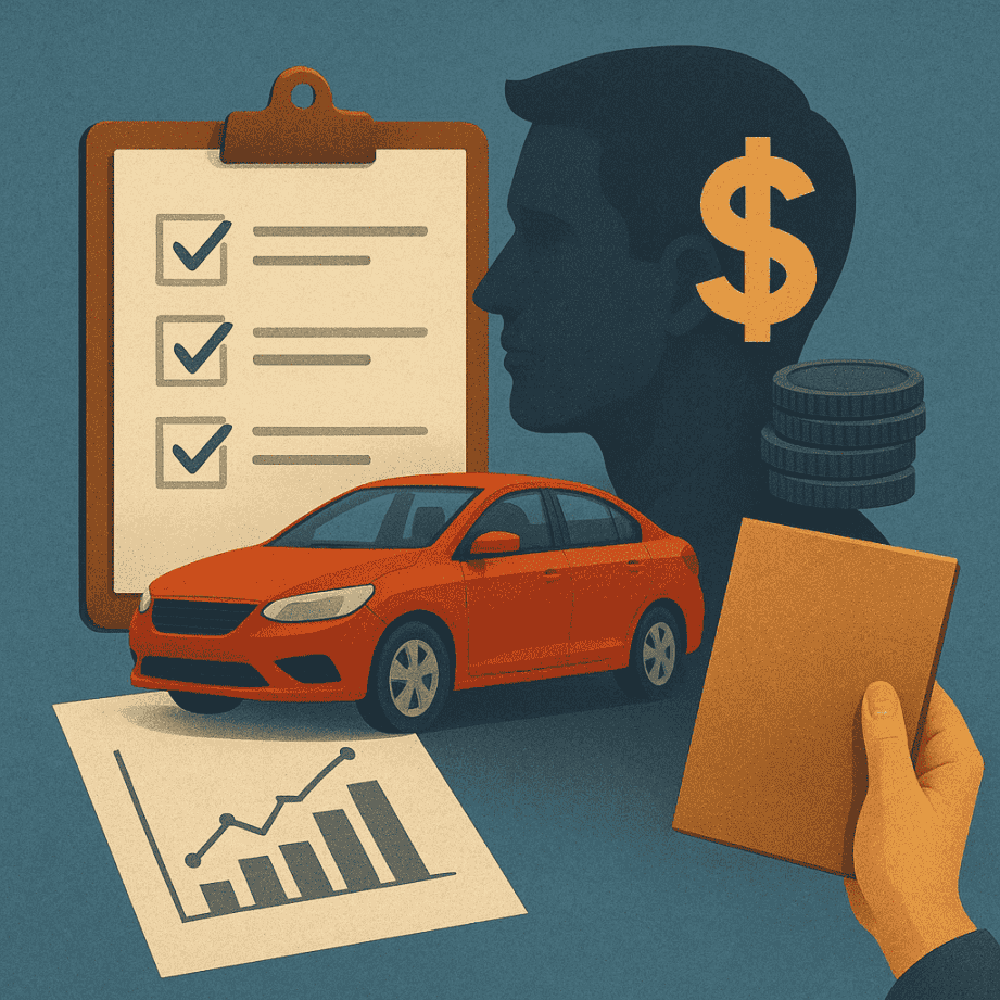 Imagem editorial moderna para financiamiento de vehículos sin enganche