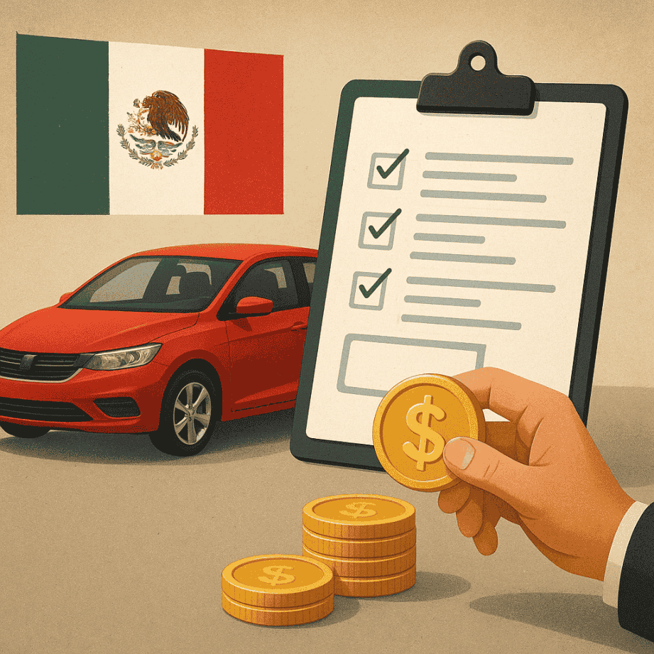 Imagem editorial moderna para financiamiento de vehículo sin enganche