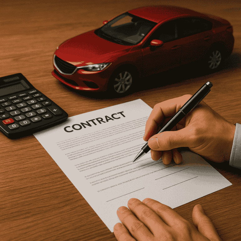 Contrato de auto sin enganche: qué revisar antes de firmar